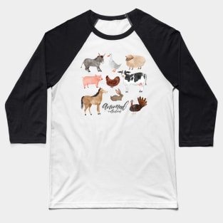 Farm Animals Baseball T-Shirt